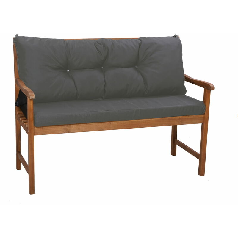 Setgarden - Coussin pour banc de jardin 120 x 60 x 50cm, Coussins pour balancelle de jardin, Coussin outdoor Anthracite
