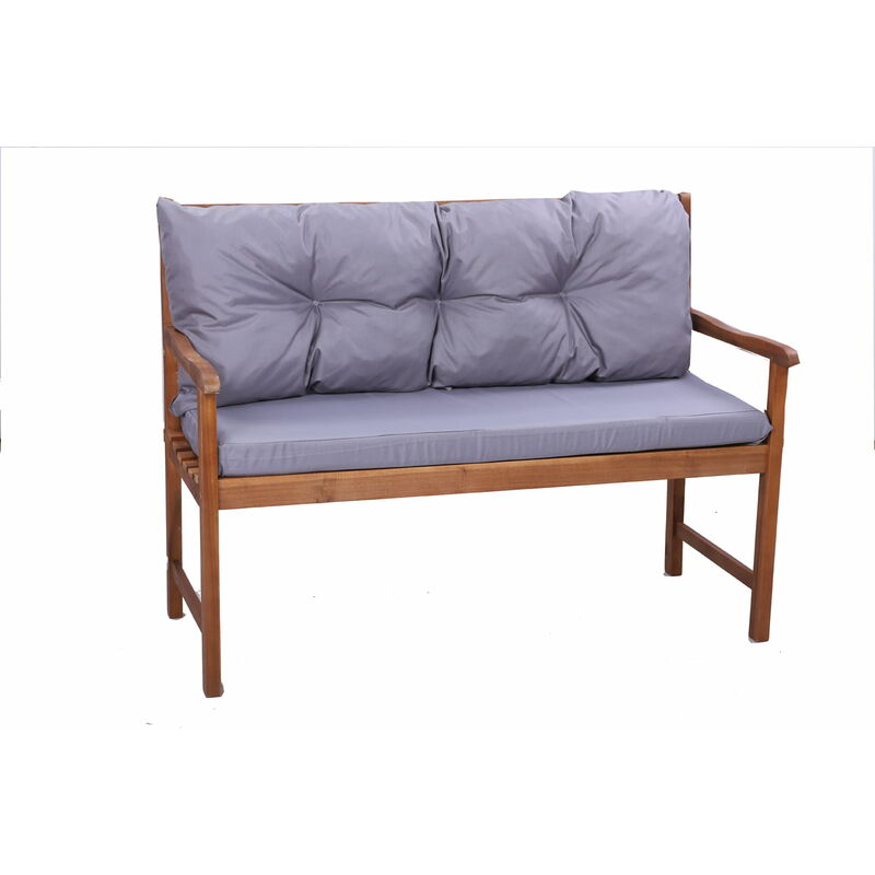 Setgarden - Coussin pour banc de jardin 120 x 60 x 50cm, Coussins pour balancelle de jardin, Coussin outdoor Gris