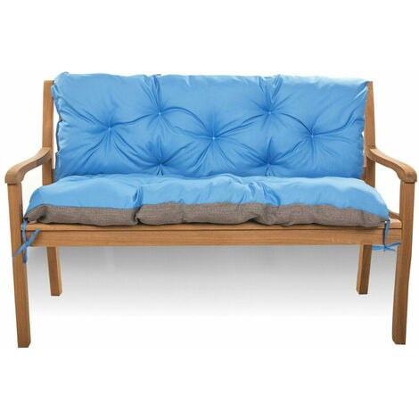Coussin pour banc de Jardin 150 x 60 x 50cm, Coussin pour banc extérieur / intérieur, Bleu, SETGARDEN