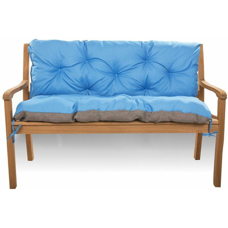Setgarden - Coussin pour banc de jardin 140 x 60 x 50cm, coussins balançoire extérieur/interieur, couleur bleue