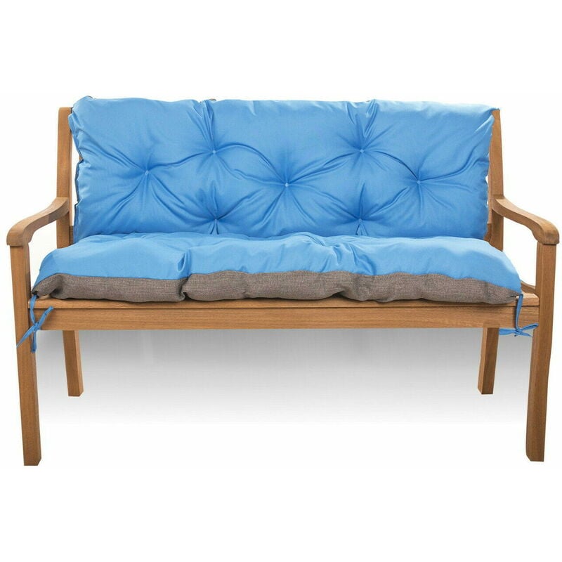 Setgarden - Coussin pour banc de jardin 180x50x50cm, coussin de banc de jardin, coussin de jardin Bleu, coussin de balançoire, coussin de banc