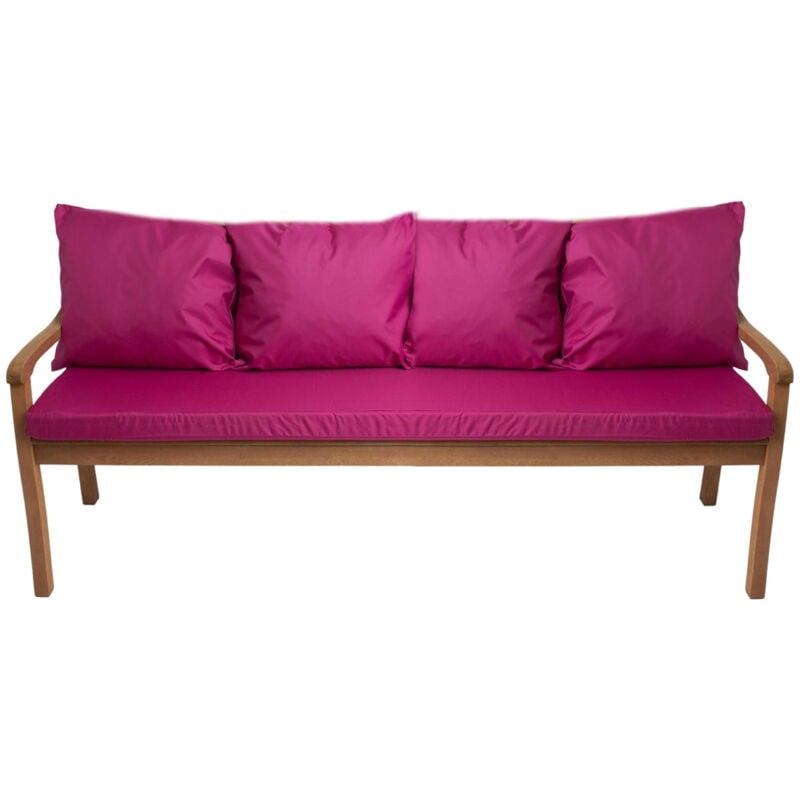Setgarden - Coussin pour banc de jardin 3 places 180x50/4x50x56cm, Coussin extérieur, Coussins pour balançoires Rose, Coussin d'assise, Coussin de