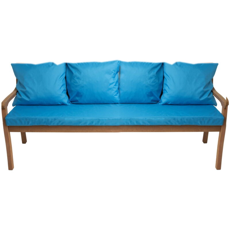 Setgarden - Coussin pour banc de jardin 3 places 180x60/4x50x56cm, Coussin extérieur, Coussins pour balançoires Bleu, Coussin d'assise, Coussin de