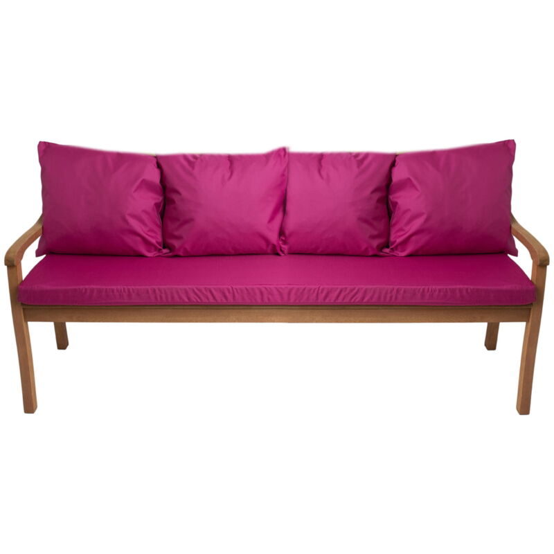 Setgarden - Coussin pour banc de jardin 3 places 180x60/4x50x56cm, Coussin extérieur, Coussins pour balançoires Rose, Coussin d'assise, Coussin de