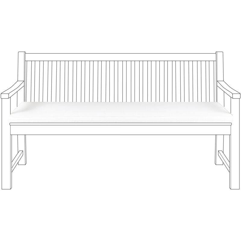Beliani - Coussin pour Banc de Jardin en Tissu Polyester Blanc 152 x 54 cm Rembourré en Mousse Vivara