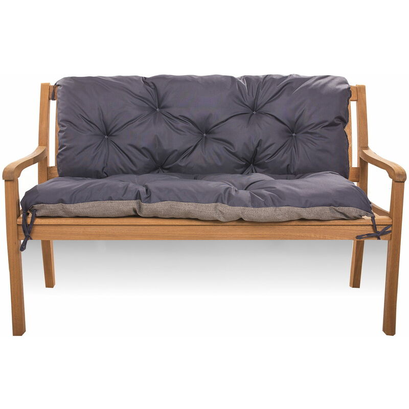 Setgarden - Coussin pour banc de jardin 100x60x50cm, coussin de banc de jardin Bleu, coussin de banc extérieur, coussin de balançoire, coussin de
