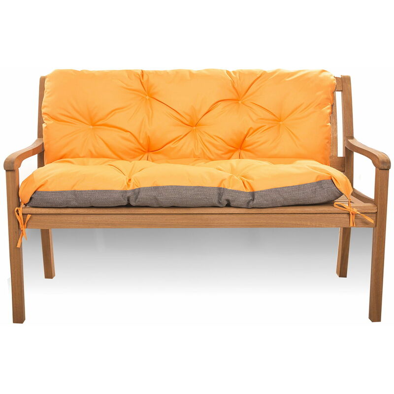 Setgarden - Coussin pour banc extérieur 120 x 50 x 40cm, Coussin pour banc de Jardin, Orange