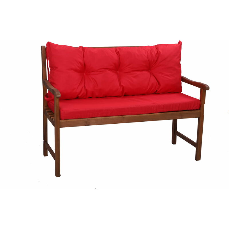 Setgarden - Coussin pour banc extérieur 160 x 60 x 50cm, coussins balancelle 3-2 places, coussin pour banc de jardin Rouge