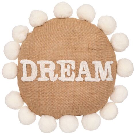 Coussin pour bébé en jute et coton multicolore - Diamètre 30 cm - Atmosphera Créateur d'Intérieur