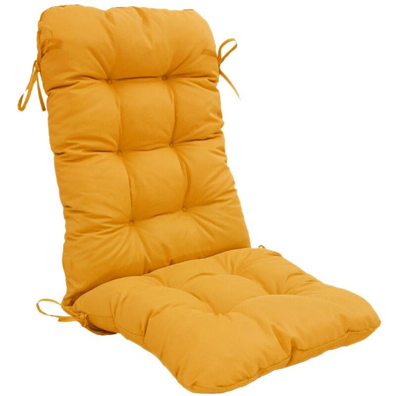 Deco Arts - Coussin pour chaise avec dossier - Capitonné - 50x120x8cm - Jaune