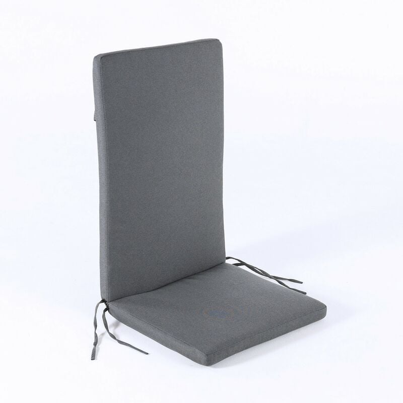 Edenjardin Cojines - Coussin pour chaise de jardin inclinable couleur gris oléfine Format 114x48x5cm Ne perd pas de couleur Amovible