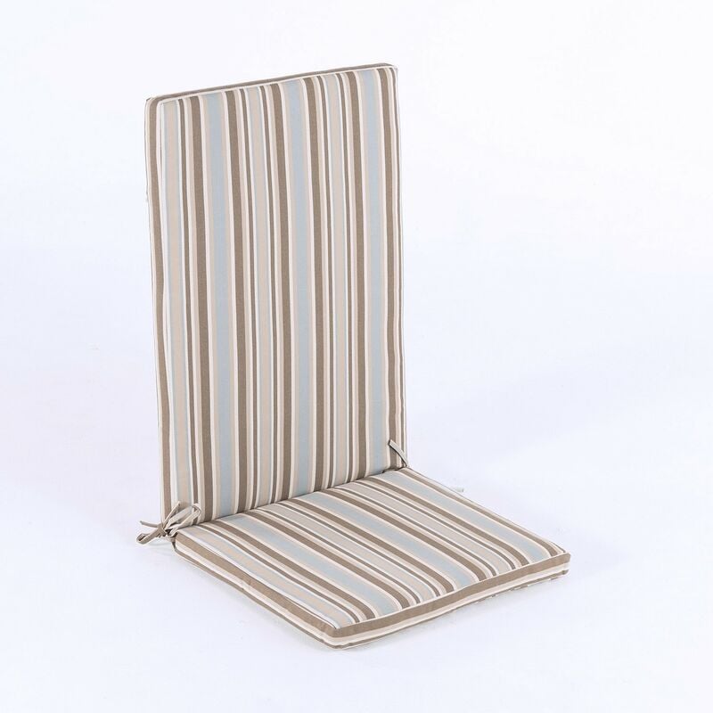 Edenjardin Cojines - Coussin pour fauteuil de jardin inclinable Imprimé rayures couleur Lux Format 114x48x5cm Hydrofuge Amovible