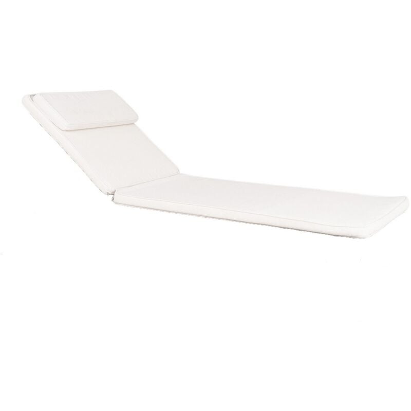 Epikasa - Coussin pour Chaise Longue Andorra, Coton, Blanc, 200x62x6 cm