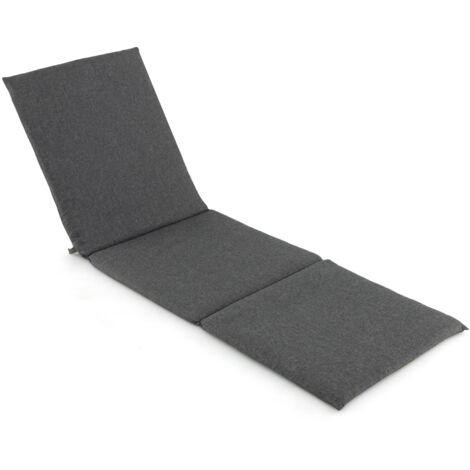 Coussin pour Chaise Longue d'Extérieur Sangles Fixation Pliable Gris CWXT9571 DESIGN IN