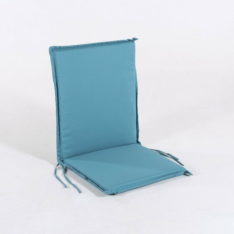 Coussin pour chaise de jardin inclinable standard turquoise, Dimensions 92x42x4 cm, Hydrofuge, Housse amovible