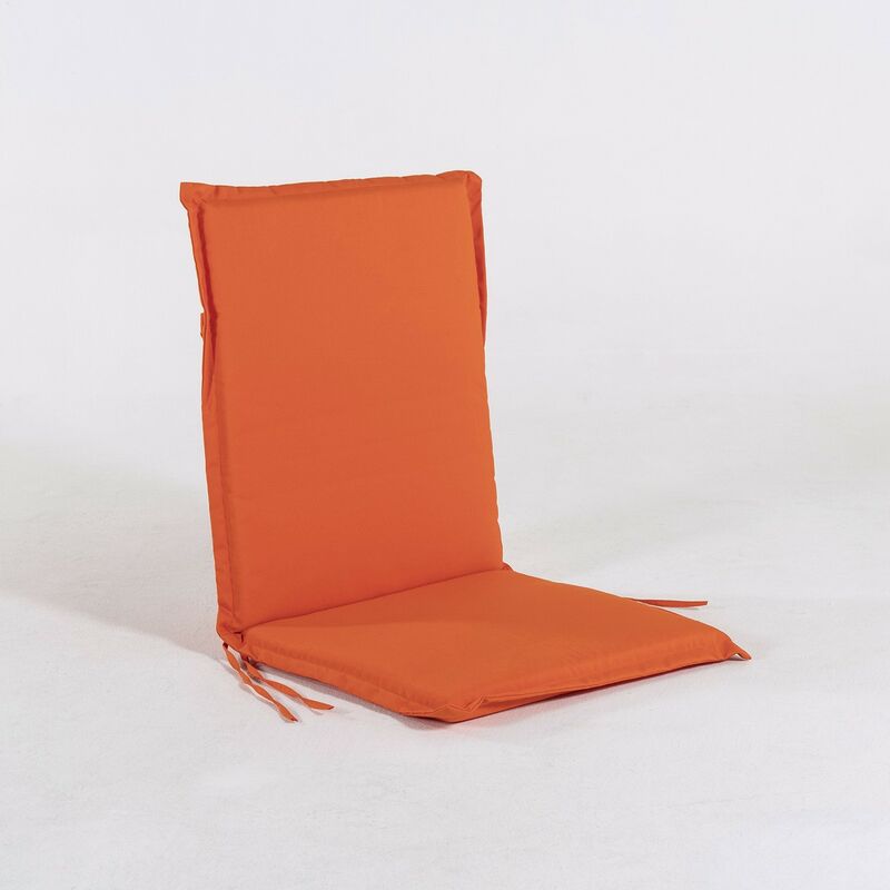 Coussin pour chaise de jardin inclinable standard couleur orange, Dimensions 92x42x4 cm, Hydrofuge, Housse amovible