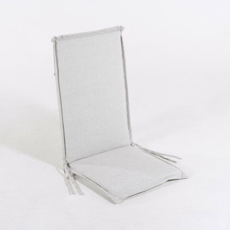 Edenjardin Cojines - Coussin pour fauteuil de jardin inclinable Oléfine Gris clair, Dimensions 109x42x4 cm, Déhoussable