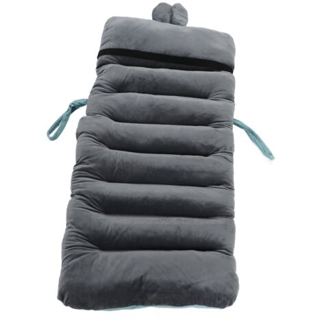 Coussin pour fauteuil inclinable et bureau, cousin de siège et dossier intégré, en peluche et fibre PP, avec sangles extensibles pour support dorsal, bleu 45x100cm.