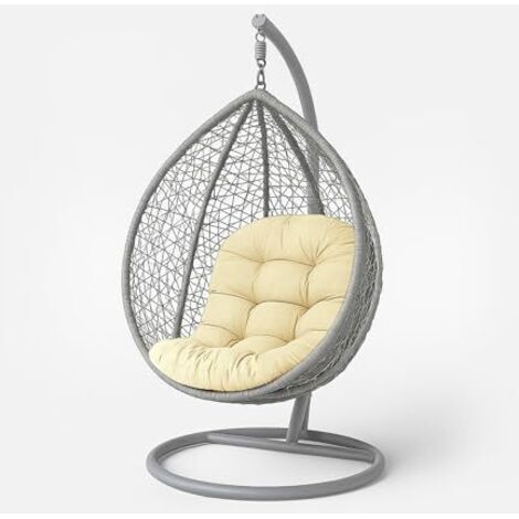 Coussin pour Fauteuil Suspendu extérieur, Coussin de Rechange pour Fauteuil œuf – Usage intérieur et extérieur - Crème