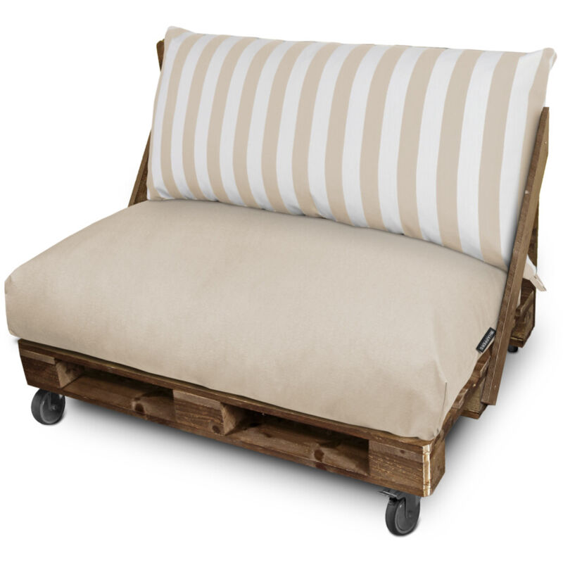 Coussin pour palette Toldotex Ecru Housse Siège 80x80x20 (lisse) Sans Garnissage Écru
