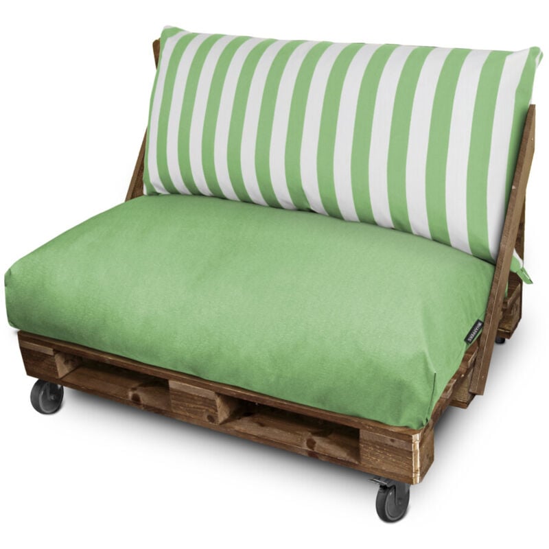 Happers - Coussin pour palette Toldotex Vert Dossier 120x45x25 (rayé) Vert