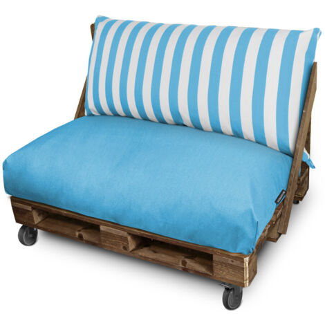 Coussin en tissu capitonné pour palette 80x120cm - bleu c