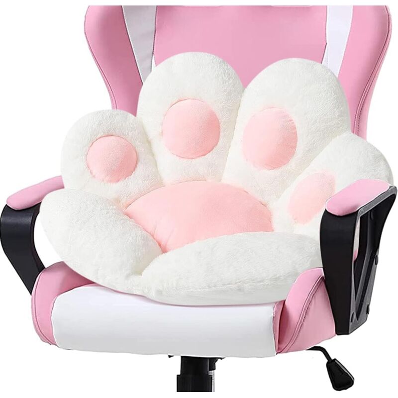 Coussin Pattes Chat 70x60cm Weiß, Mignon, Chaise/Canapé, Décoration Extérieur/Intérieur, Doux