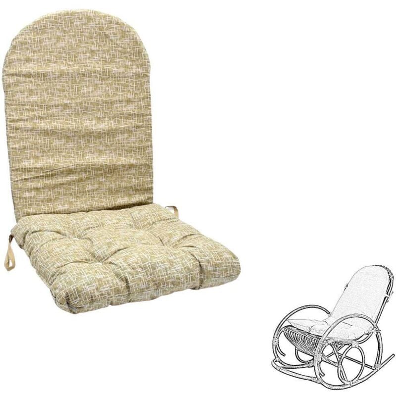 Okaffarefatto - Coussin pour rocking chair grosse semelle en bambou beige à motifs