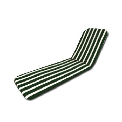 MIBRICOTIENDA Coussin pour transat de plage vert blanc 185x55x2,5 cm