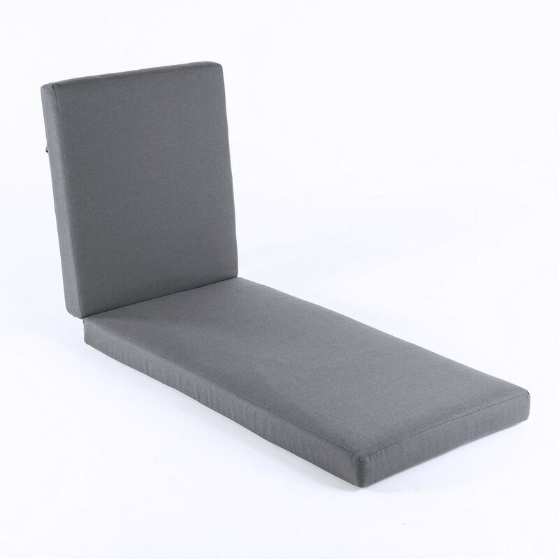 Oléfine standard coussin de chaise longue d'extérieur couleur grise | Taille 190x60x10cm | Ne perd pas de couleur | Amovible