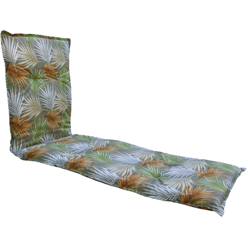 Spetebo - Coussin pour transat 'Feuilles de palmier' - 195 x 60 cm - Coussin universel pour transats de jardin