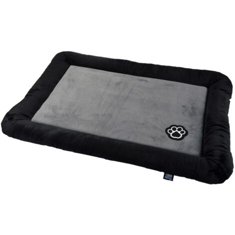 Coussin rectangle en velours - Gris et noir - L 90 x l 60 cm - Gamme Patchy - Livraison gratuite
