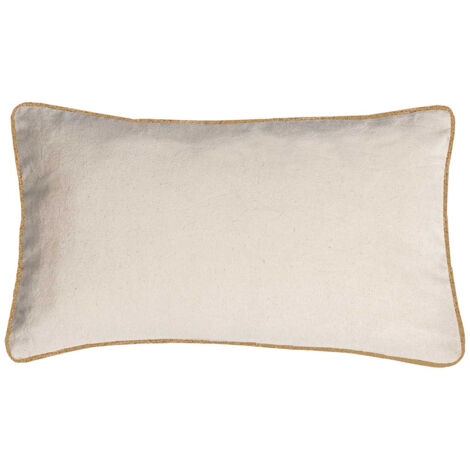 Coussin Rectangle garni 50 x 30 cm coton écru et jute