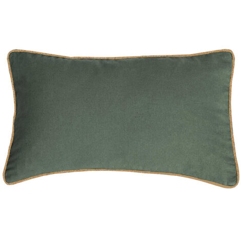 Coussin Rectangle garni 50 x 30 cm coton kaki et jute