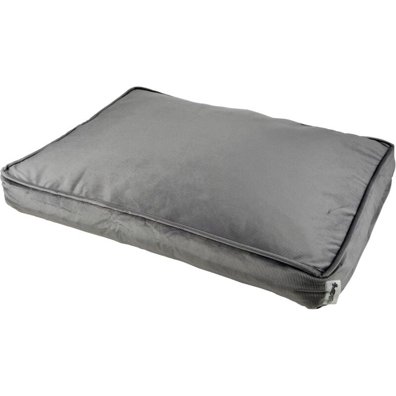 Coussin déhoussable rectangle pour animaux en velours - Gris - l 100 x p 80 x h 12 cm - Livraison gratuite