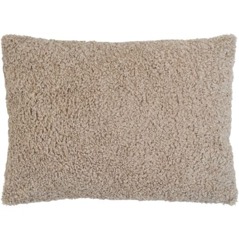 Coussin rectangulaire beige en bouclette BRUGES