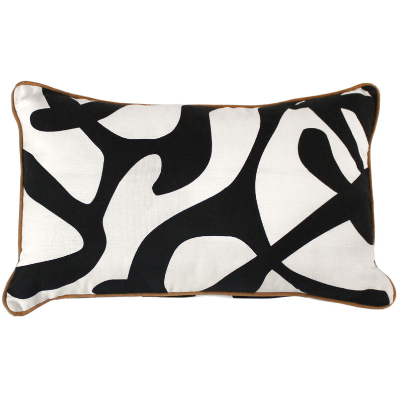 Coussin rectangulaire design abstrait Blanc 30x50 cm