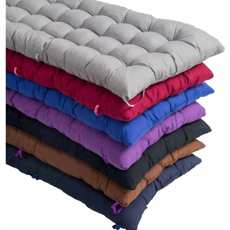 SNQ - Coussin rectangulaire en coton pour banc de jardin 2 ou 3 places, 8 cm d'épaisseur, pour chaise longue, balancelle, terrasse, intérieur et