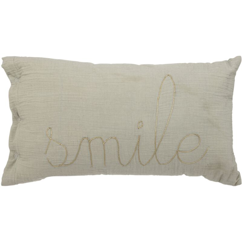 Coussin rectangulaire Lili en gaze de coton 50x30cm vert Atmosphera créateur d'intérieur