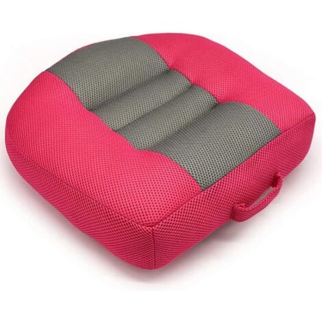 Coussin Rehausseur Voiture Adulte pour Conducteurs Courts, Portative Coussin Voiture Conducteur Rehaussé avec Poignée, Augmente Le Champ de Vision de 4,7 Pouces, 15.7 x 15.7 x 4.7 in Rosa