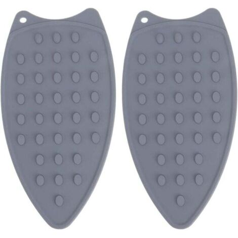Coussin Repose-Fer en Silicone 2 Pièces Coussin Repose-Fer Résistant à la Chaleur pour Planche à Repasser Fer à Vapeur (Gris)