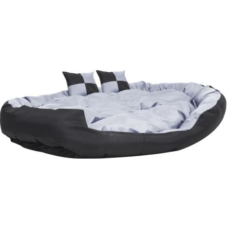 Coussin réversible lavable pour chien Gris et noir 150x120x25cm CFW50511