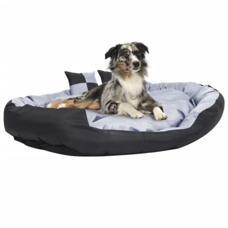 Coussin réversible lavable pour chien  Lit de chien Gris et noir 150x120x25cm 76226