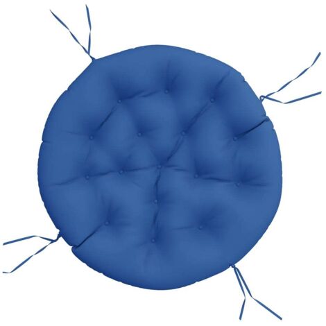 Coussin rond bleu royal Ø 100 x11 cm tissu oxford