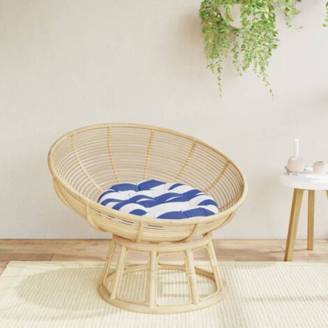 Coussin rond  Coussin Déco confort  rayure bleue/blanche Ø 60 x11 cm tissu oxford 39369