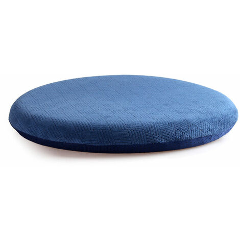 Coussin rond de chaise de salle à manger, 42/50 cm d'épaisseur, coussin de chaise doux et lavable, la terrasse, le jardin, l'intérieur (42 x 42 x 5 cm, bleu marine)