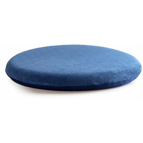 Coussin rond de chaise de salle à manger, 42/50 cm d'épaisseur, coussin de chaise doux et lavable, la terrasse, le jardin, l'intérieur (42 x 42 x 5 cm, bleu marine)