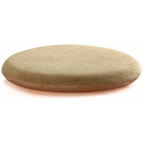 Coussin rond de chaise de salle à manger, 42/50 cm d'épaisseur, coussin de chaise doux et lavable, la terrasse, le jardin, l'intérieur (42 x 42 x 5 cm, bleu marine)