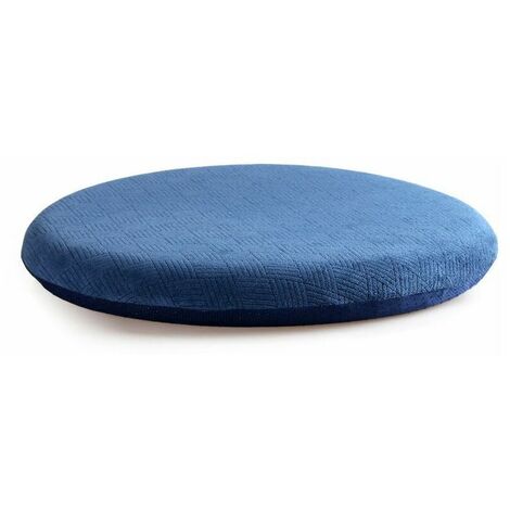 Coussin rond de chaise de salle à manger, 42/50 cm d'épaisseur, coussin de chaise doux et lavable, la terrasse, le jardin, l'intérieur (42 x 42 x 5 cm, bleu marine)