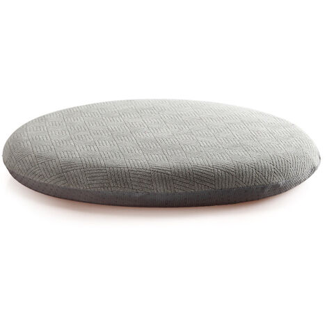 Coussin rond de chaise de salle à manger, 42/50 cm d'épaisseur, coussin de chaise doux et lavable, la terrasse, le jardin, l'intérieur (42 x 42 x 5 cm, gris)